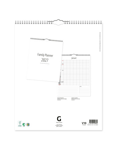 2027 FAMILJEKALENDER XL 8 KOLUMN