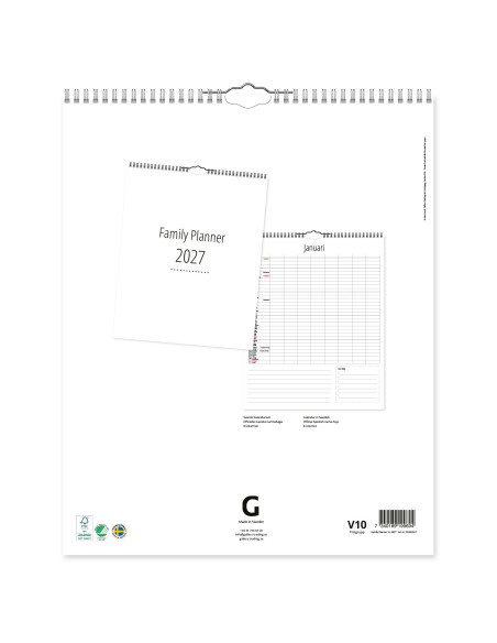2027 FAMILJEKALENDER XL 8 KOLUMN