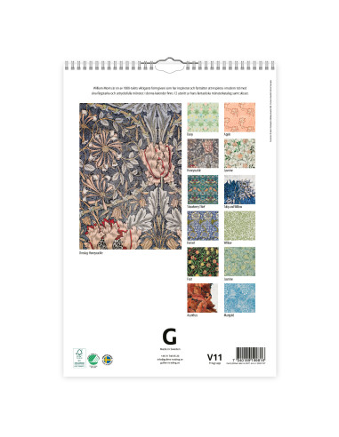2027 FAMILJEKALENDER WILLIAM MORRIS