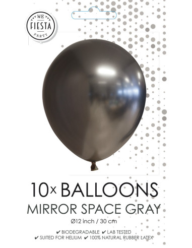 BALLONGER SPACE GREY 30CM 10P