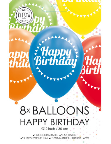 BALLONGER HAPPY BDAY 8P