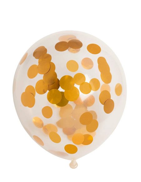 BALLONGER KONFETTI GULD  6P
