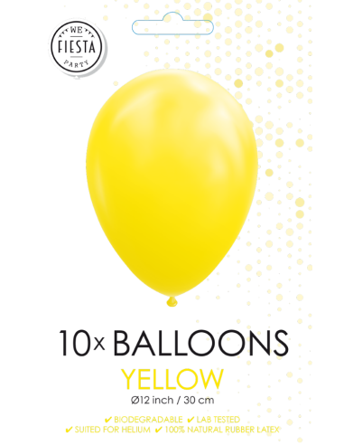 BALLONGER GUL 30CM 10P