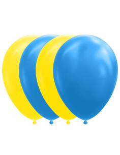 BALLONGER GUL O BLÅ 30CM 10P
