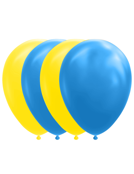 BALLONGER GUL O BLÅ 30CM 10P