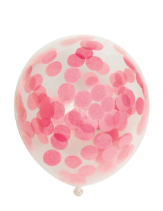 BALLONGER KONFETTI ROSA  6P