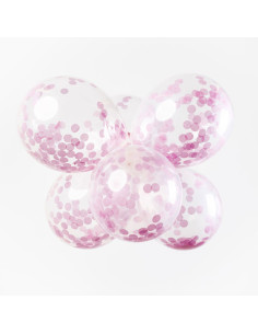BALLONGER KONFETTI ROSA  6P 2