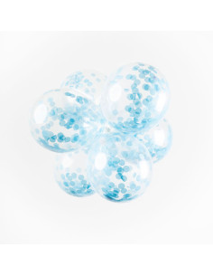 BALLONGER KONFETTI BLÅ  6P 2