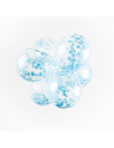 BALLONGER KONFETTI BLÅ  6P