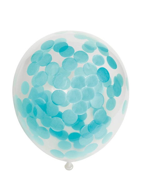 BALLONGER KONFETTI BLÅ  6P